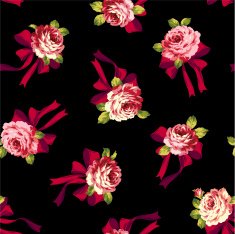pattern of a rose and ribbon N14