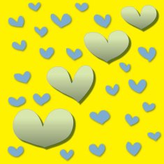 abstract colorful heart on yellow background