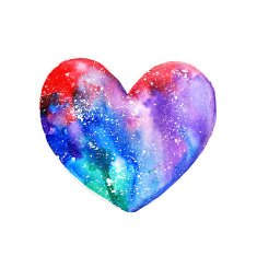 Watercolor space heart