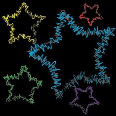 abstract colorful star on black background