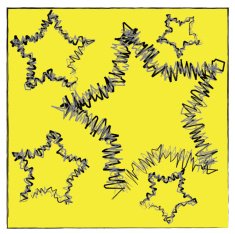 abstract bokeh black star on yellow background