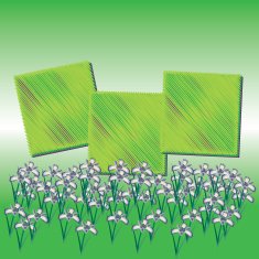 abstract magic colorful flower on green background