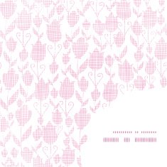 Pink textile tulips texture frame corner pattern background
