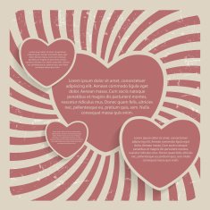 Abstract Heart Retro Grunge Background Vector Illustration