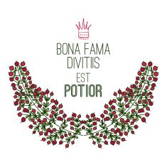 Bona fama divitis est potior post card