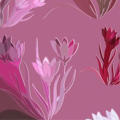 Floral Background With Blooming Lilies Vector Illustration