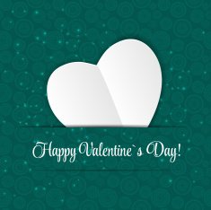 Happy Valentines Day card with heart Vector illustration N21