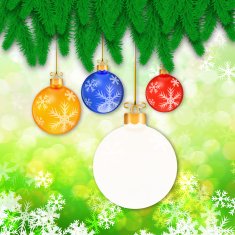 Branches of christmas tree on abstract background