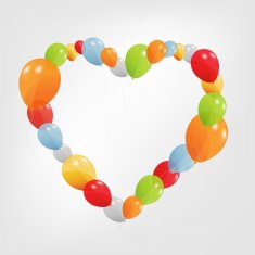 Colorful Heart from balloons Vector Illustration