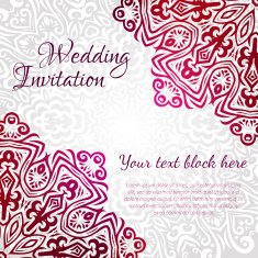 lacy vector wedding card template abstract circle floral ornament good N18