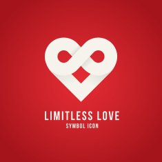 Limitless Love Vector Concept Symbol Icon Logo Template or Valentine