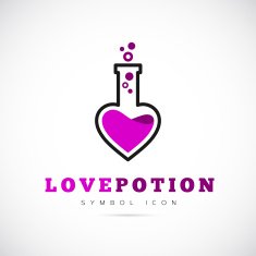 Love Potion Vector Concept Symbol Icon or Logo Template