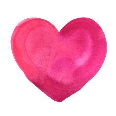 watercolor painted pink heart N2