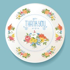 Baroque bouquet of wildflowers on white plate