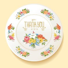 Baroque bouquet of wildflowers on white plate N2