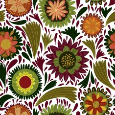 Retro flower seamless background Vector illustration
