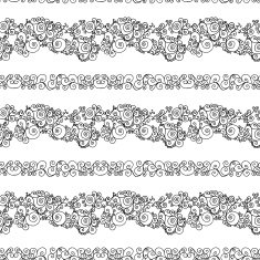 black swirls on a white background