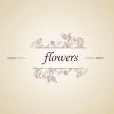 Abstract background with flowers in vintage style N26