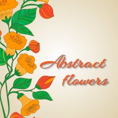 Floral spring background with swirls and flowers N4