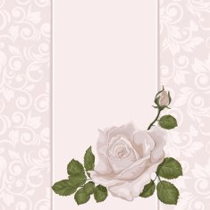 Wedding invitation card with rose - Illustration