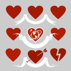 Set of symbols heart