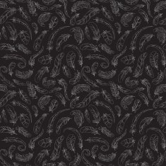 feather seamless black and white pattern