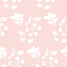 on a pink background seamless pattern of white flowers