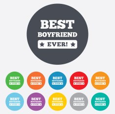 Best boyfriend ever sign icon Award symbol N3
