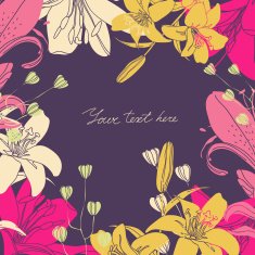 Vector Floral card with place for your text N21