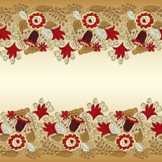Card with seamless floral borders N2
