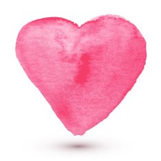 Hand made watercolor pink heart