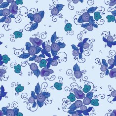 seamless blue rose pattern N2