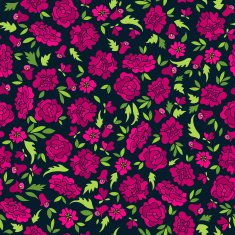 Dark Pattern With Abstract Flowers N2