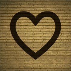 Heart Flat modern web button and space for your text N3