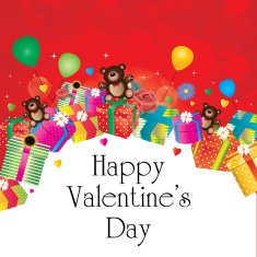 Valentine's day design with cute gifts