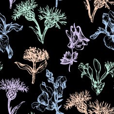 vintage vector seamless floral pattern N2