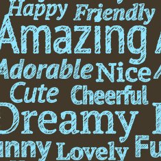Vector sketch letters words seamless pattern