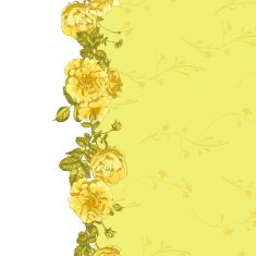 Seamless Border of blossom roses