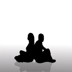 Vector silhouette of couple N98