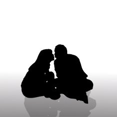 Vector silhouette of couple N100