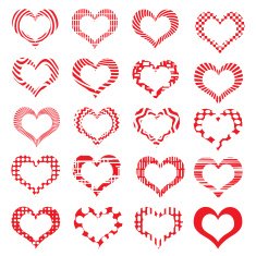 Set of symbol hearts valentine