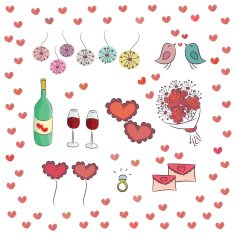 Set of elements for st Valentine's day