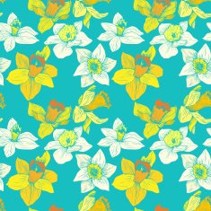 vector seamless floral pattern with narcissuses