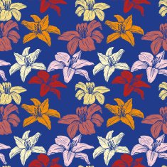 vector seamless floral pattern with lilies N2