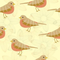 bird seamless pattern on light background N2