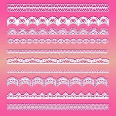 Set of holiday ribbons and borders