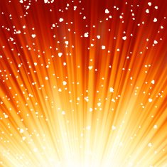 Little hearts floating on rays of light EPS 8 N3