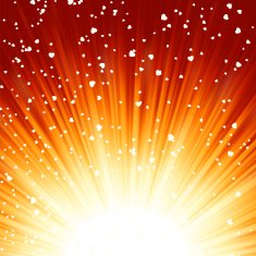Little hearts floating on rays of light EPS 8 N5