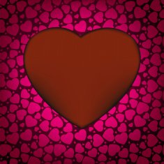 Red Valentine's day background with hearts EPS 8