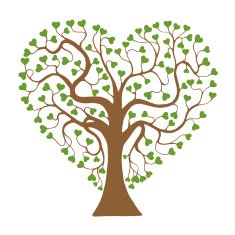 heart tree isolated on white